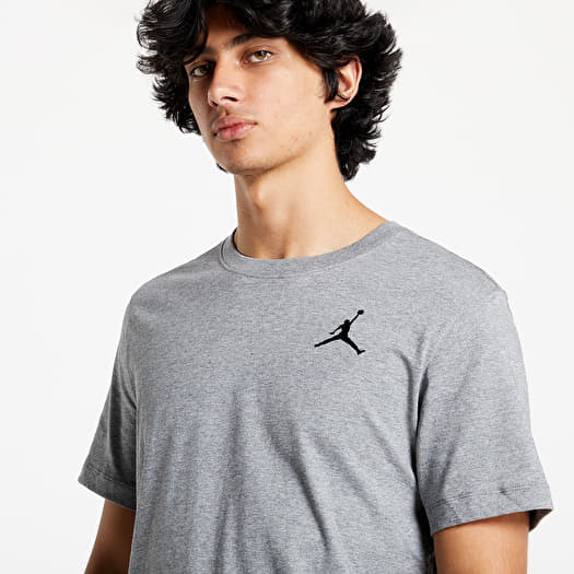 Tričko Jordan M J Jumpman Emb Ss Crew Carbon Heather/Black