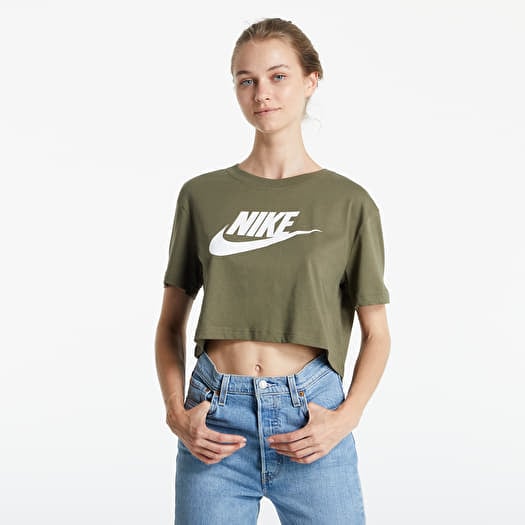 olive green nike crop top