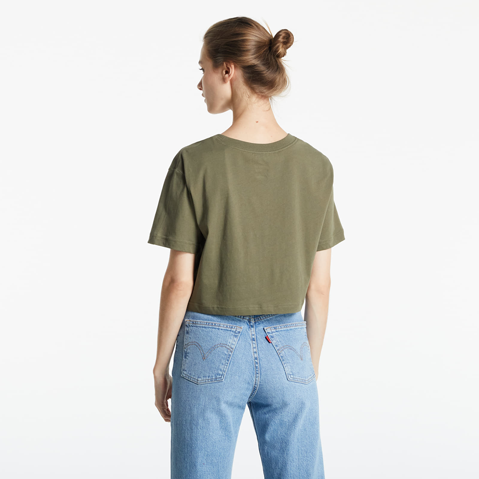Magliette Nike Sportswear Essential Women's Cropped T-Shirt Medium Olive/ White
