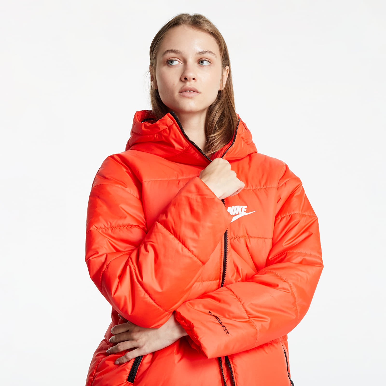 Jackets Nike Women s Therma FIT Repel Hooded Parka Chile Red Black White Footshop