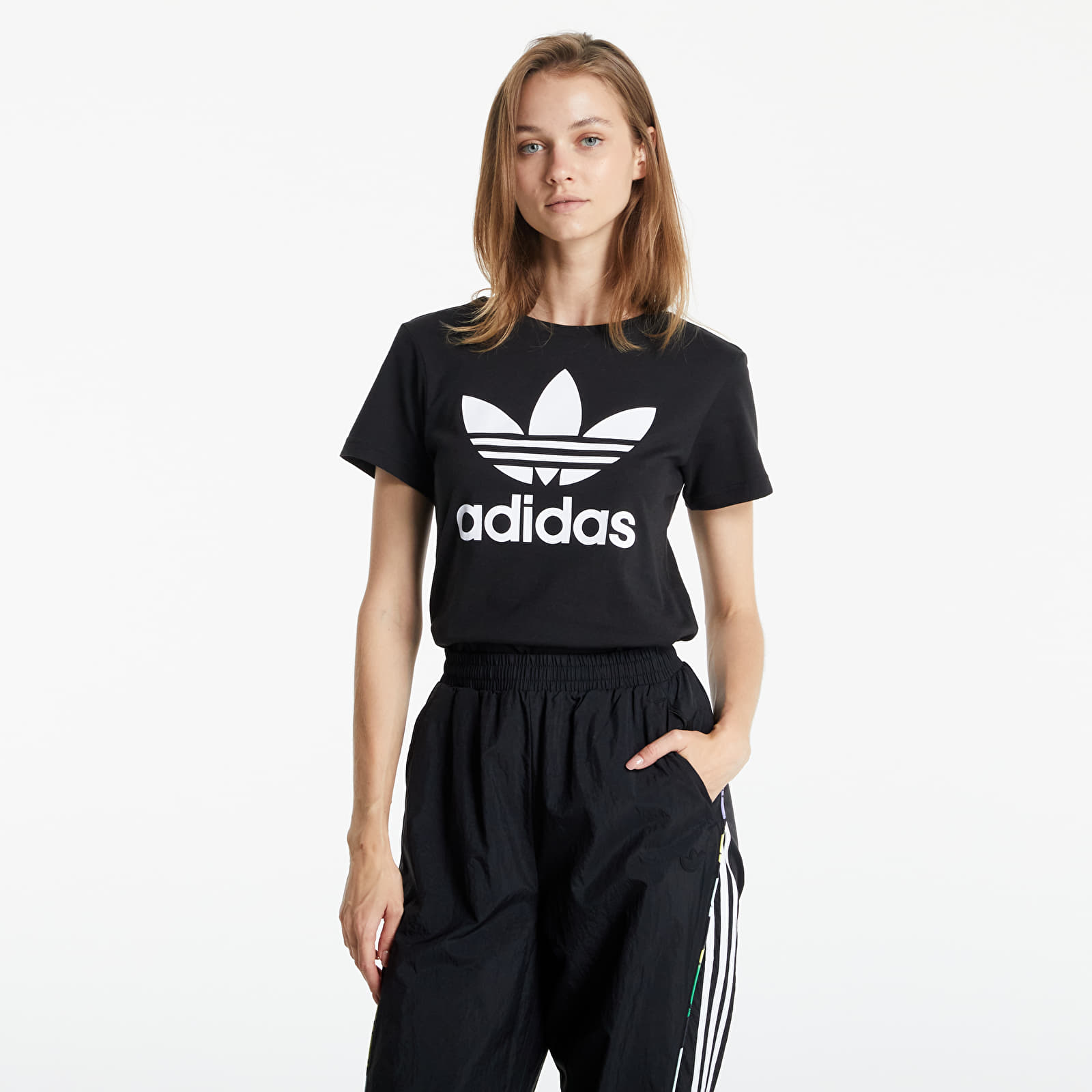T shirts adidas Trefoil Tee Black White Footshop