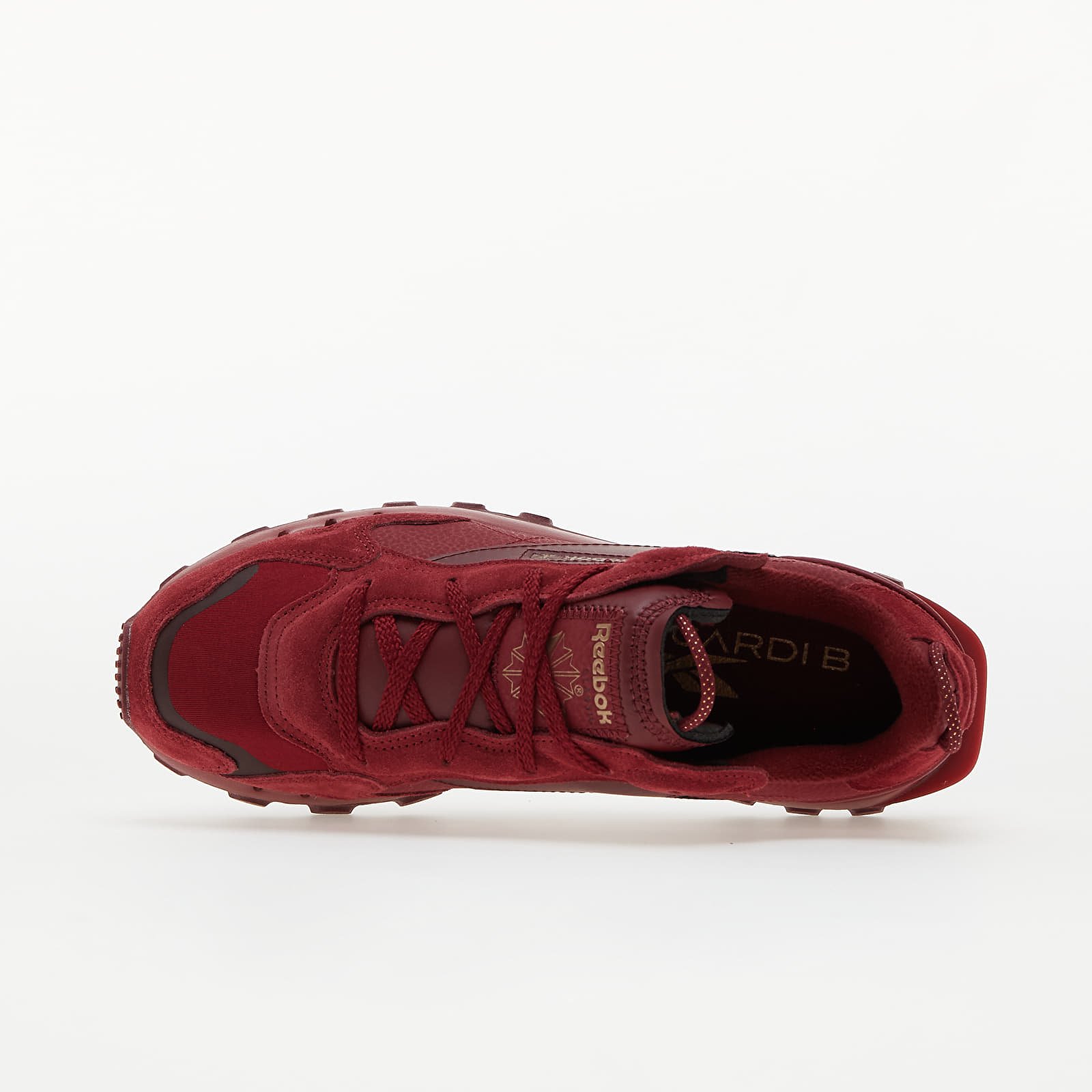 Women's shoes Reebok x Cardi B Classic Leather Trip Red/ Clear Burgundy/ Gold Brown