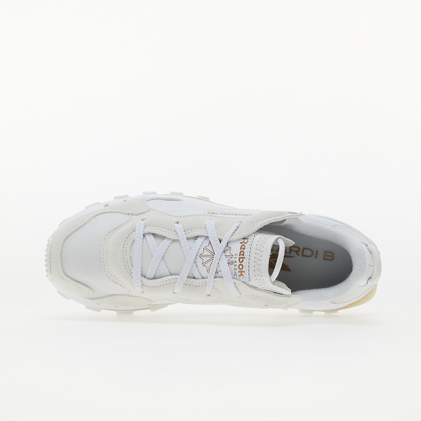 Damen Sneaker und Schuhe Reebok x Cardi B Classic Leather Car Ftw White/ Pure Grey/ Gold Brown