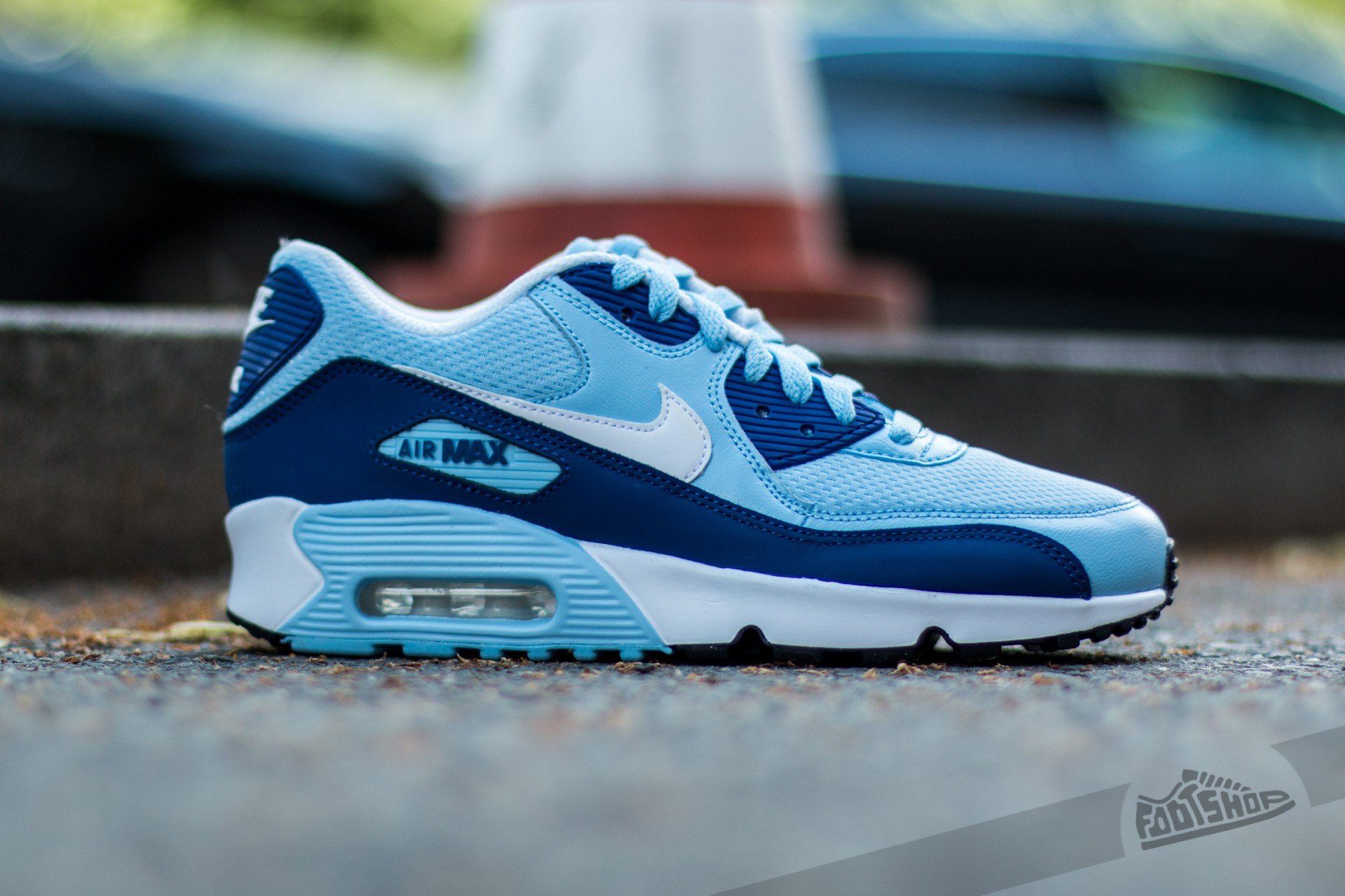 Women's shoes Nike Air Max 90 Mesh (GS) Bluecap/ White-Deep Royal Blue-Black