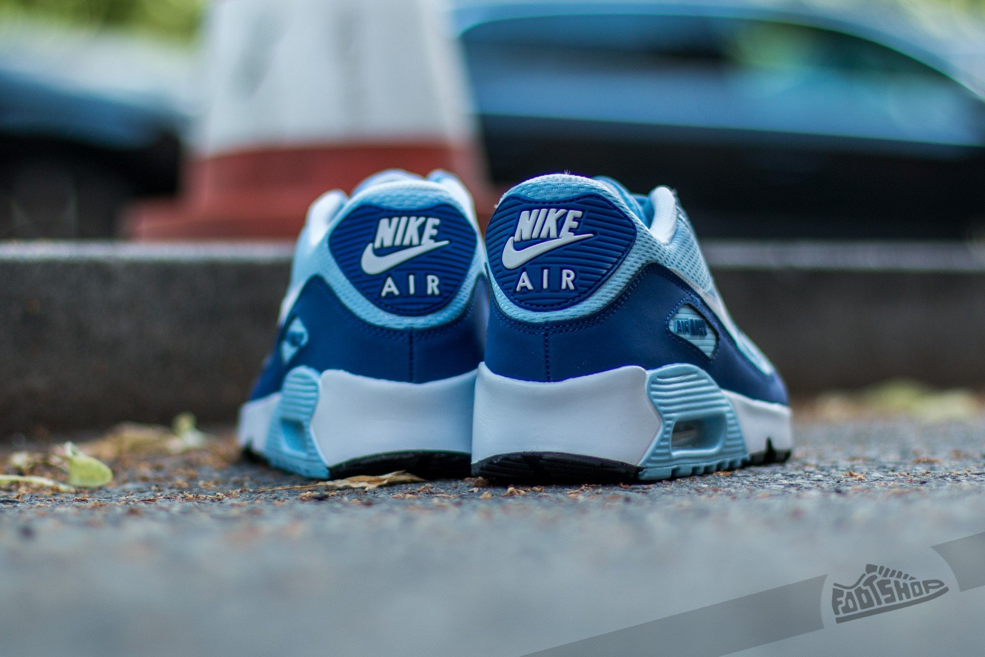 Women's shoes Nike Air Max 90 Mesh (GS) Bluecap/ White-Deep Royal Blue-Black