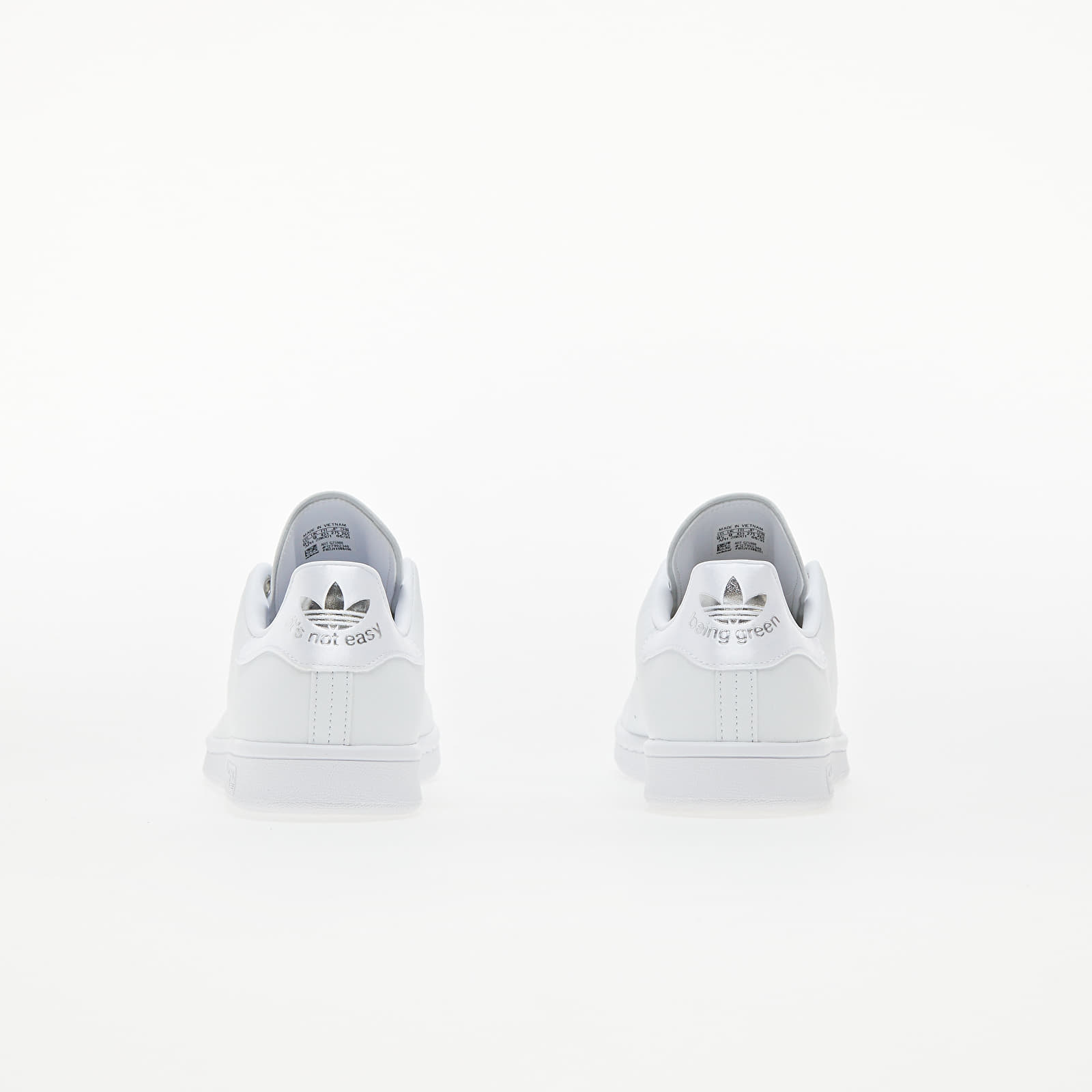 Adidas stan smith white silver hot sale