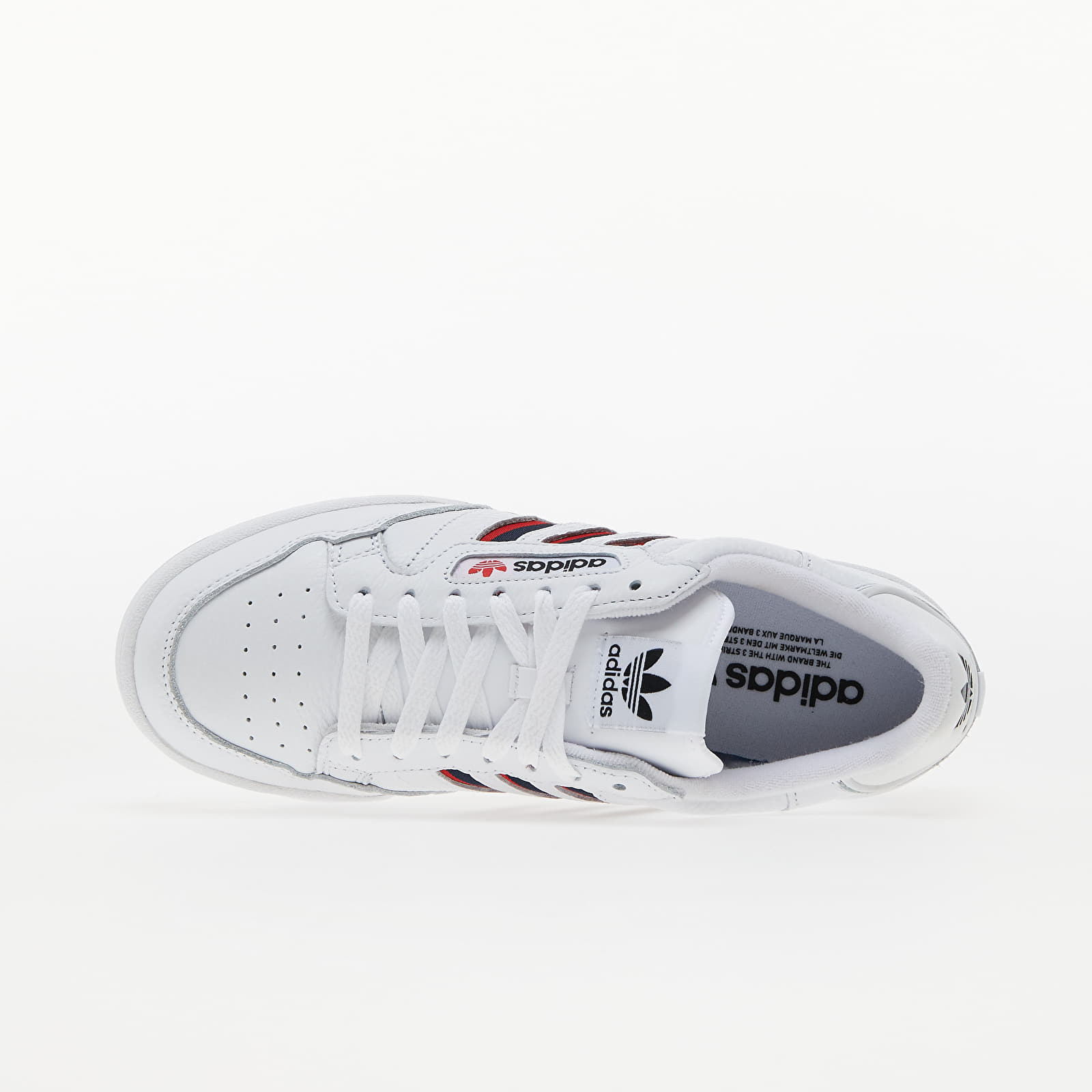 Adidas white & sale red continental 80 trainers