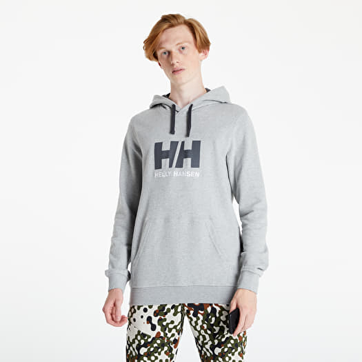 Helly Hansen Logo Hoodie Grey Melange Footshop