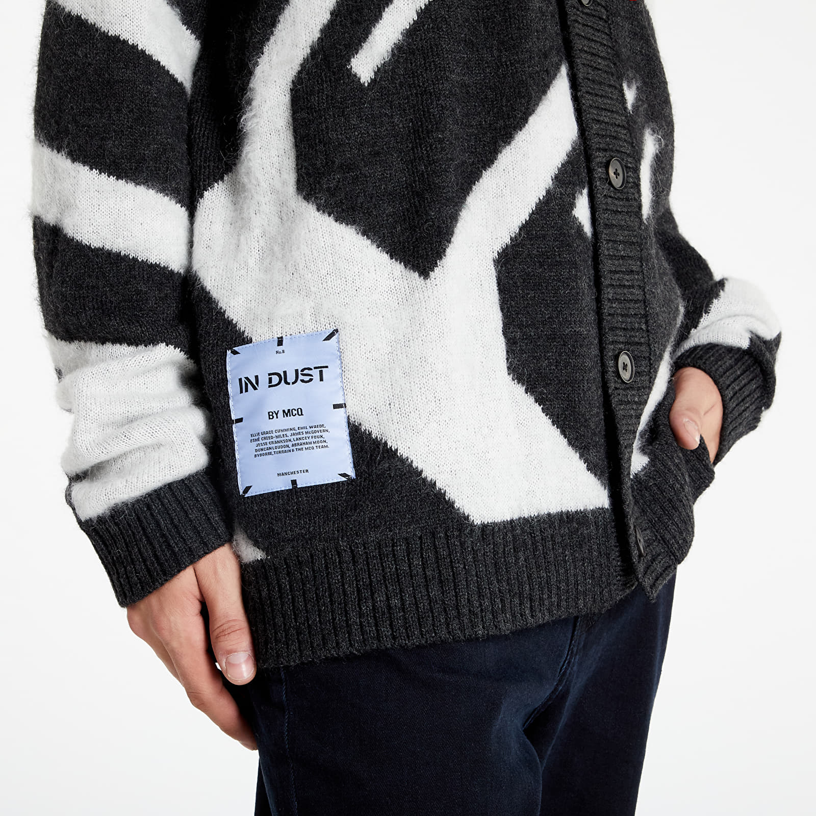 Pulovere McQ In8 Dazzle Cardigan Black / White