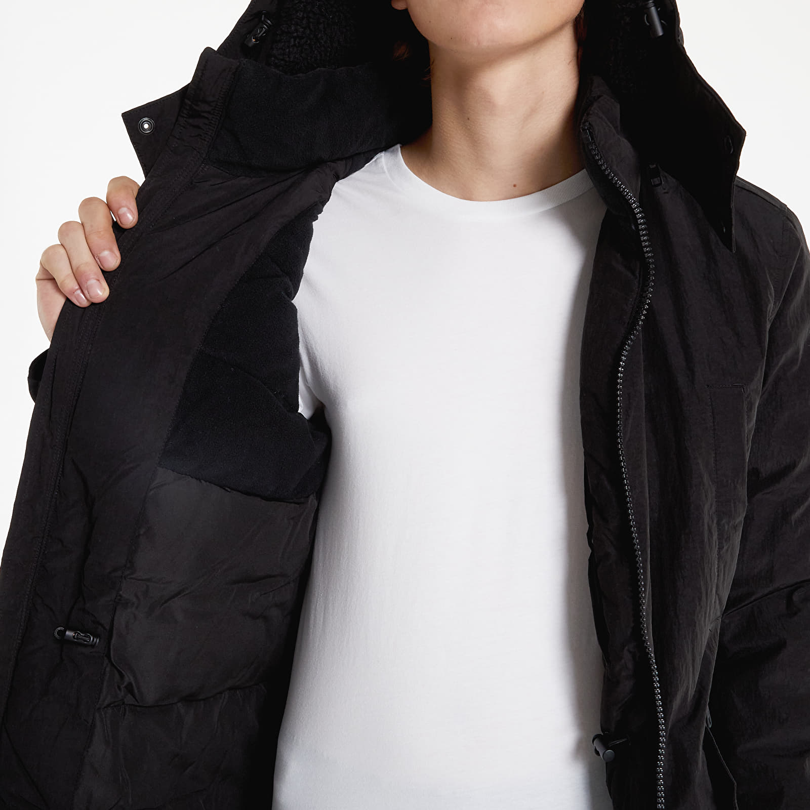 Kurtki Calvin Klein Jeans Sherpa Lined Long Parka Ck Black