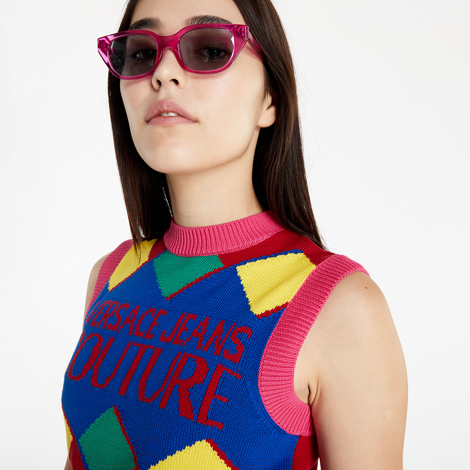 Sweaters Versace Jeans Couture Maglia Top Coprispalle Jade'/ Blu/ Fuxia/ Blood Red/ Acid Yellow