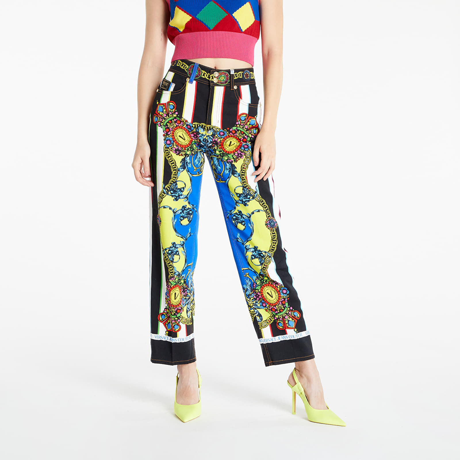 Kalhoty Versace Jeans Couture 5 Tasche Light Multicolor