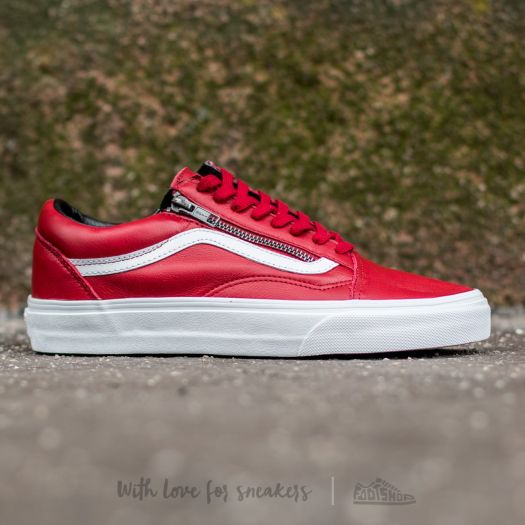 Vans old skool zip on sale red