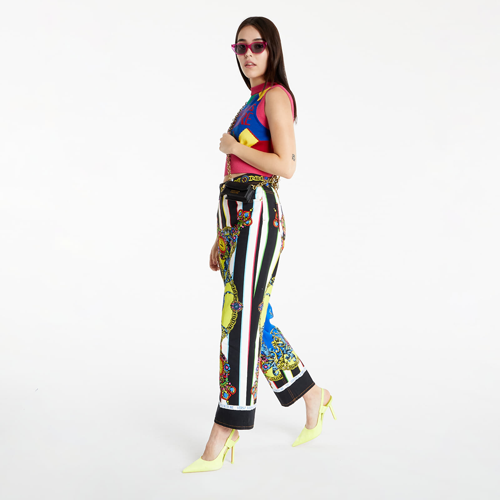 Kalhoty Versace Jeans Couture 5 Tasche Light Multicolor