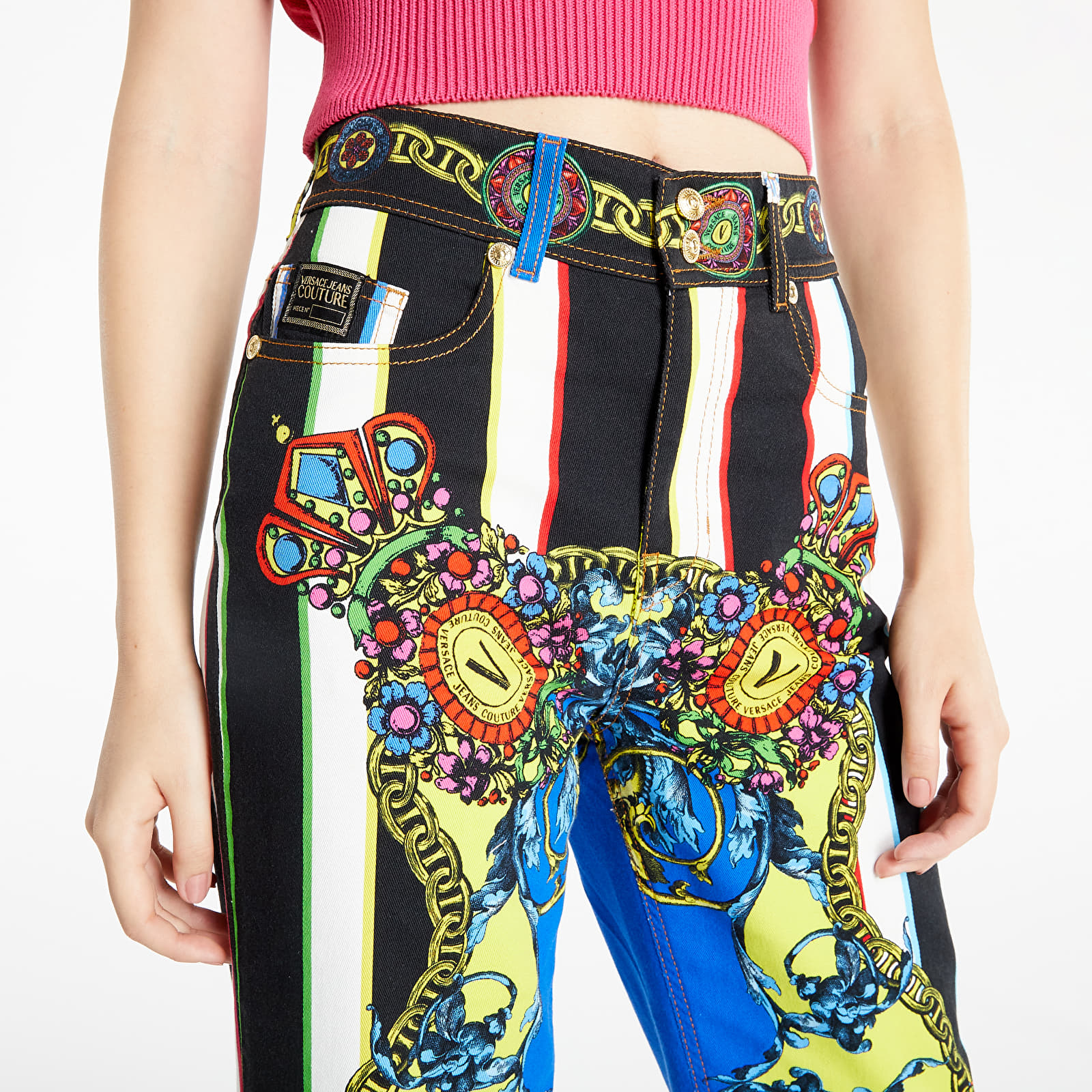 Kalhoty Versace Jeans Couture 5 Tasche Light Multicolor