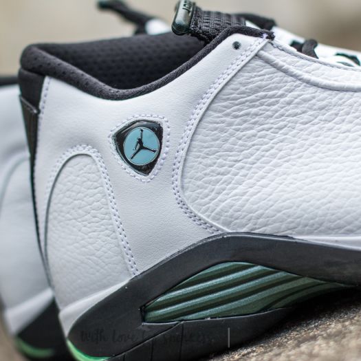 Air Jordan 14 Retro White/ Black-Oxidized Green-Legend Blue-Black