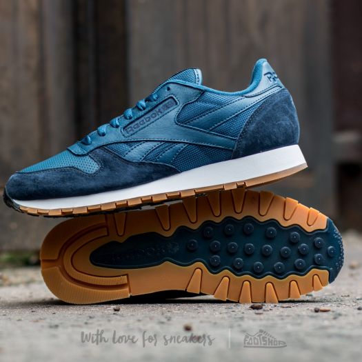Chaussures et baskets homme Reebok Classic Leather Perfect Split Noble Blue Collegiate Navy White Gum Footshop