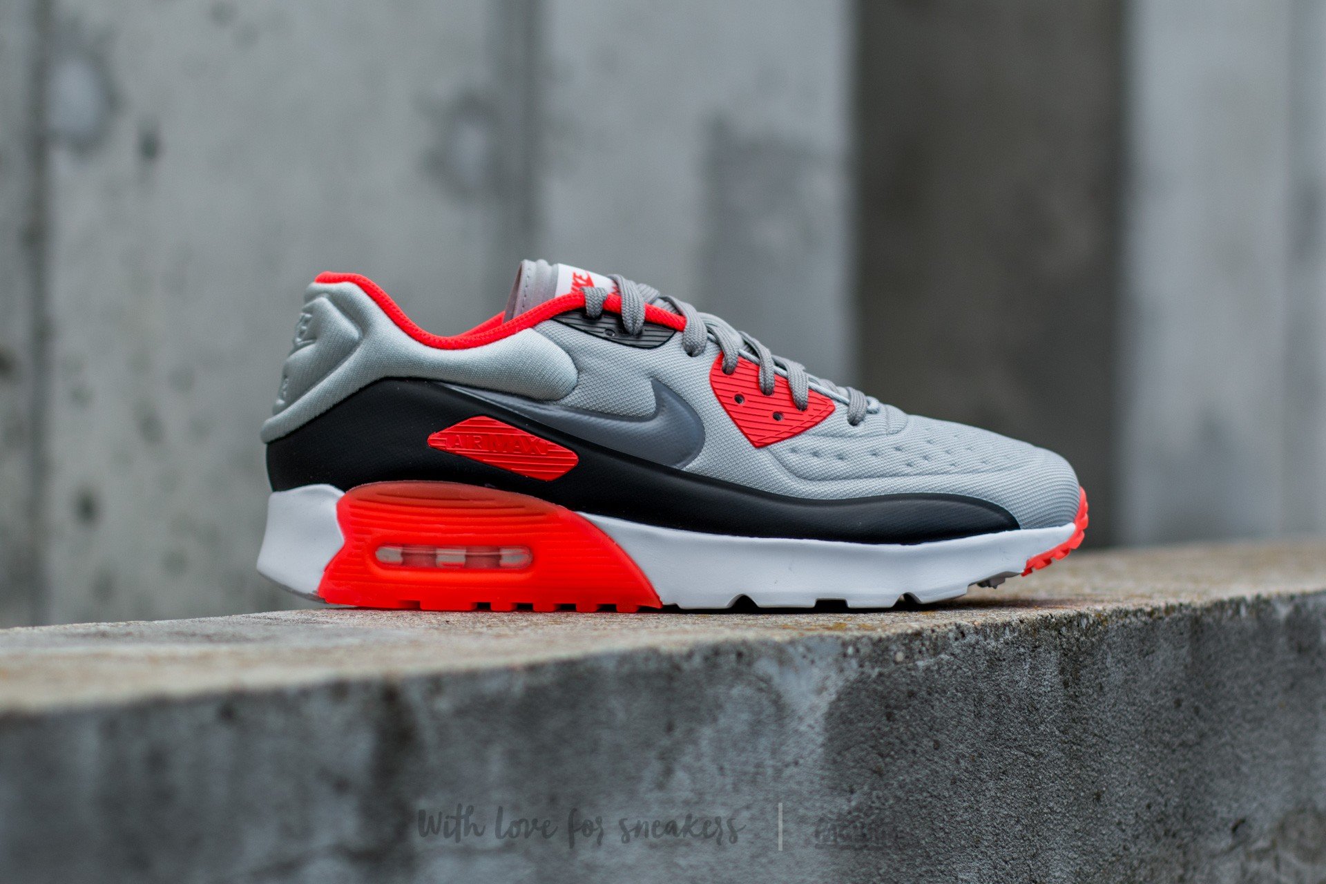 Férfi cipők Nike Air Max 90 Ultra SE Pure Platinum/ Cool Grey-Neutral Grey-Bright Crimson