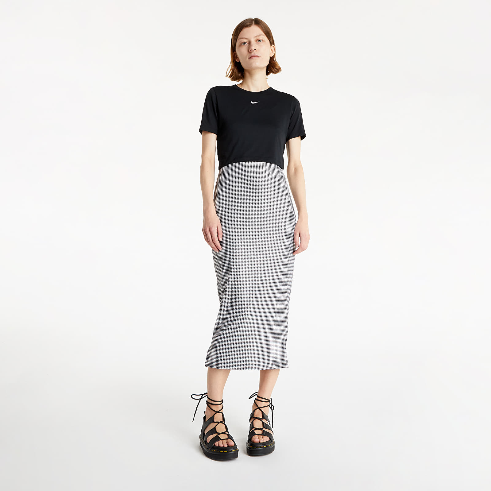 Pólók Nike Sportswear Essential Women's Crop Top Black/ White