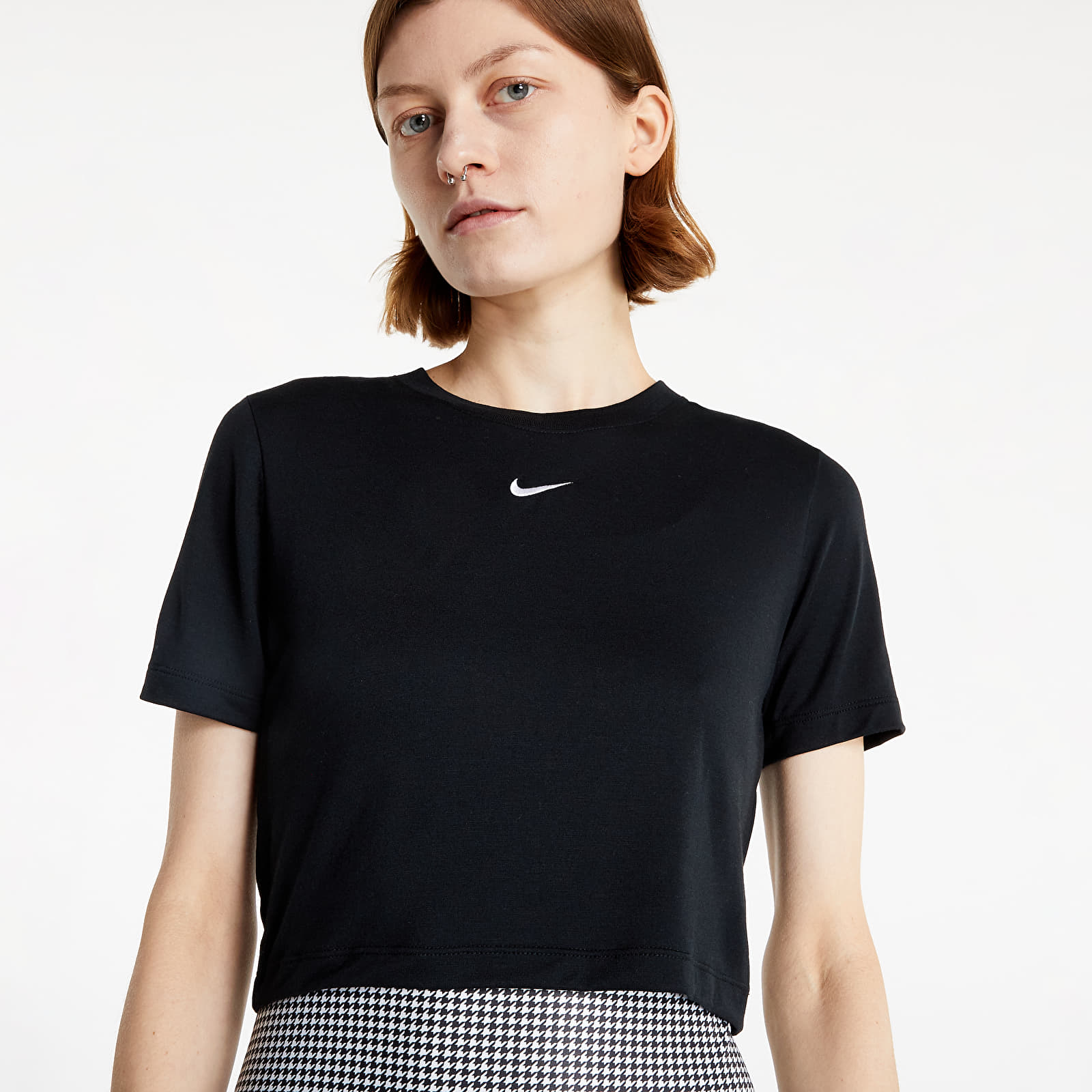 Pólók Nike Sportswear Essential Women's Crop Top Black/ White