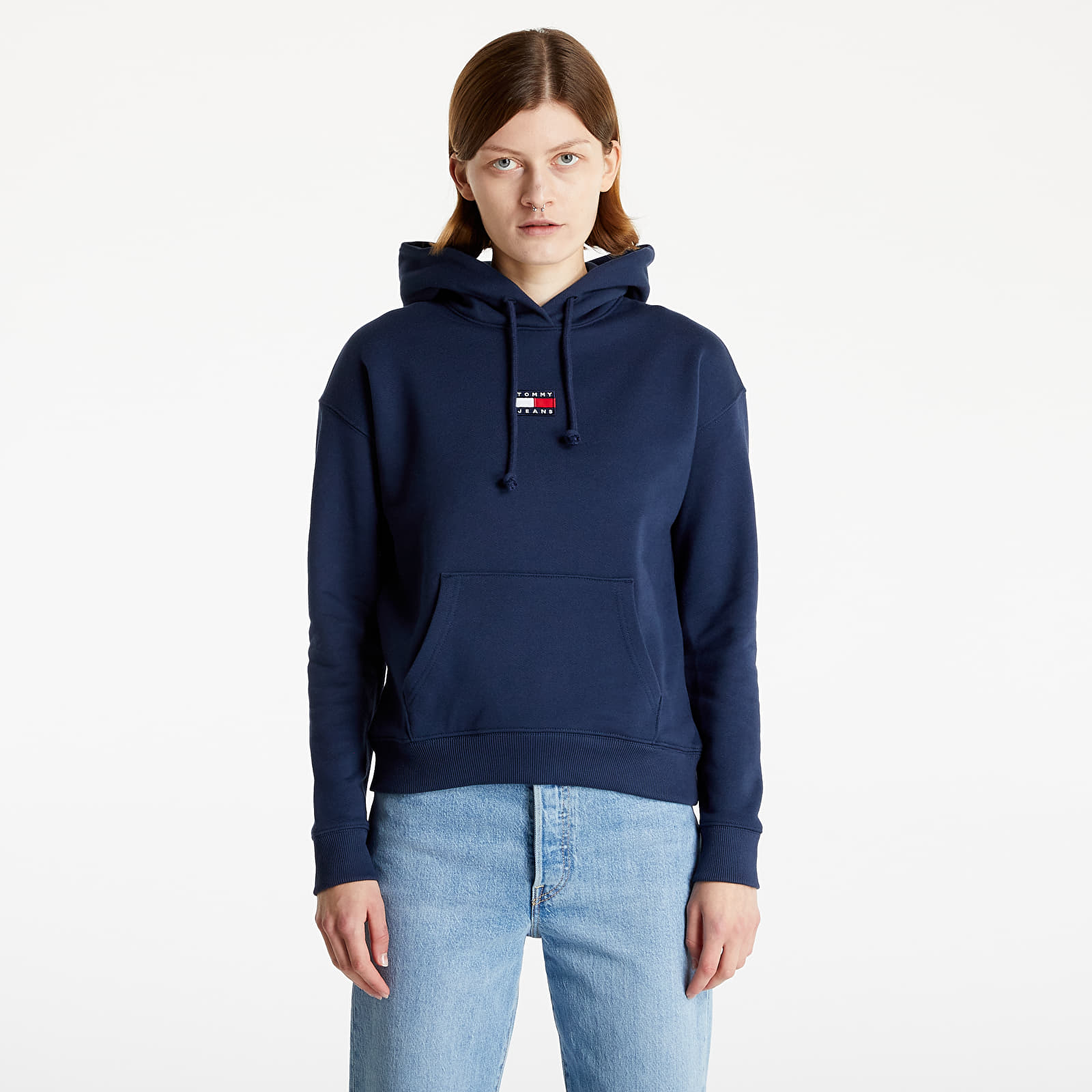 tommy center badge hoodie