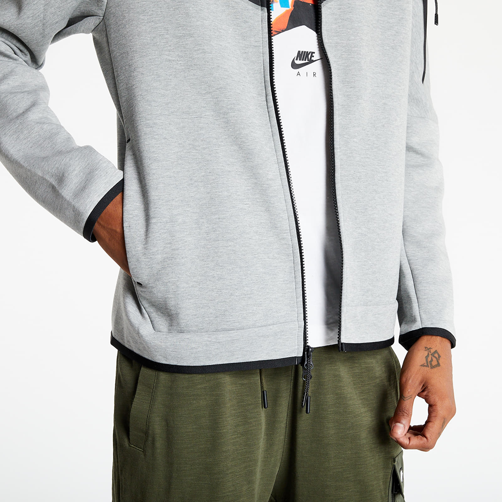 Sudaderas Nike Sportswear Tech Fleece Men's Full-Zip Hoodie Dk Grey Heather/ Black