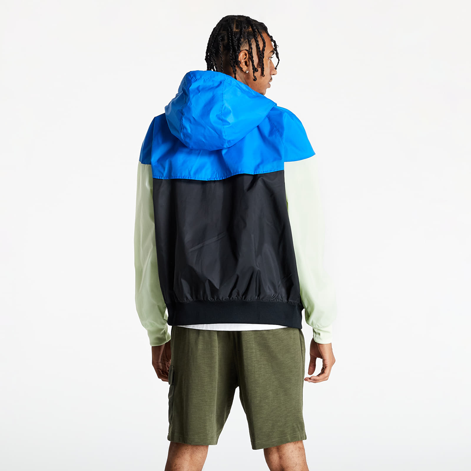 Jackets Nike Sportswear Windrunner Men's Hooded Jacket Black/ Signal Blue/ Lime Ice/ White