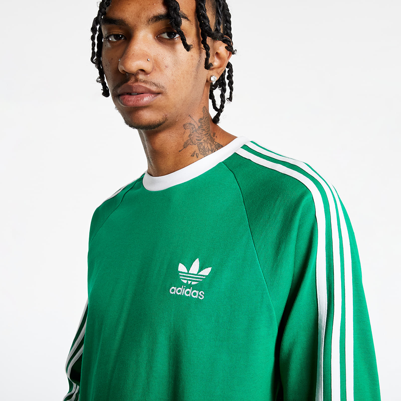 T-särgid adidas 3-Stripes Ls Tee Green