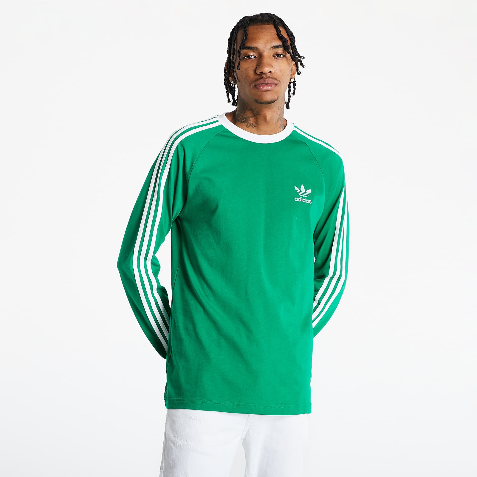 T-särgid adidas 3-Stripes Ls Tee Green
