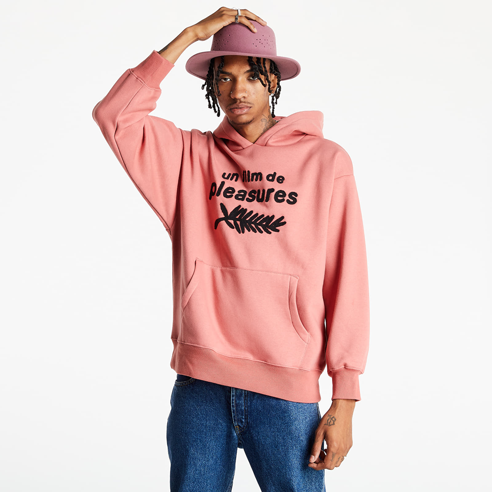 Pleasures 2025 pink hoodie