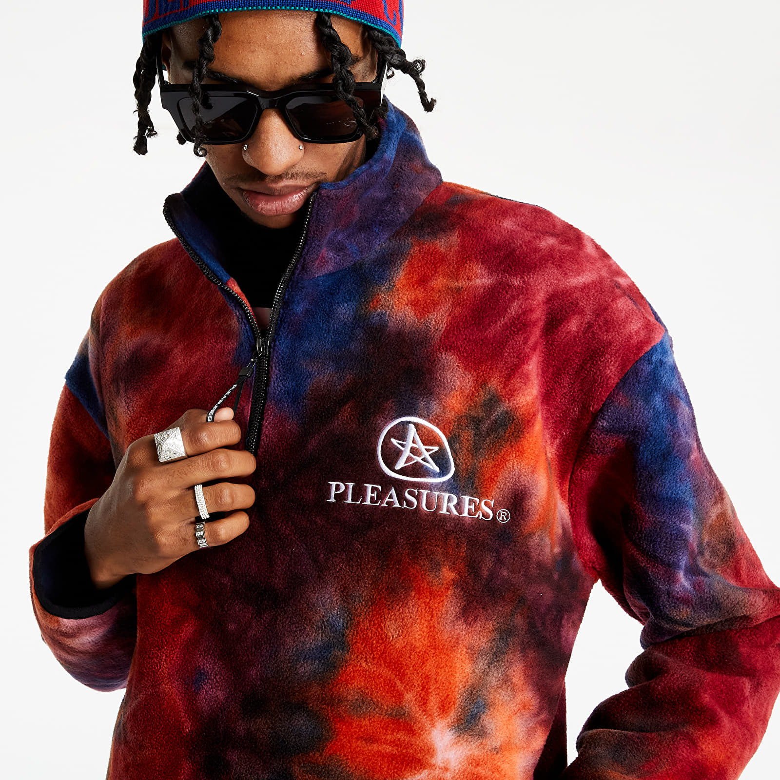 Hoodies and sweatshirts  PLEASURES Caffeine Polar Fleece Quarter Zip Orange