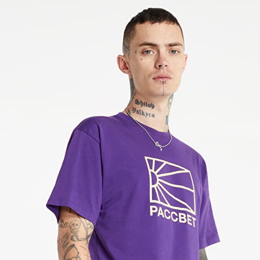 Тениска PACCBET Cotton Logo T-Shirt Knit Purple
