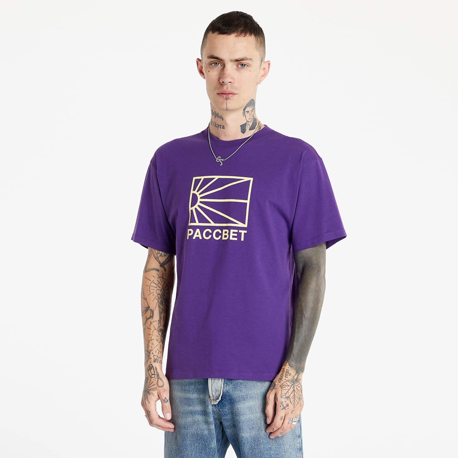 Тениски PACCBET Cotton Logo T-Shirt Knit Purple