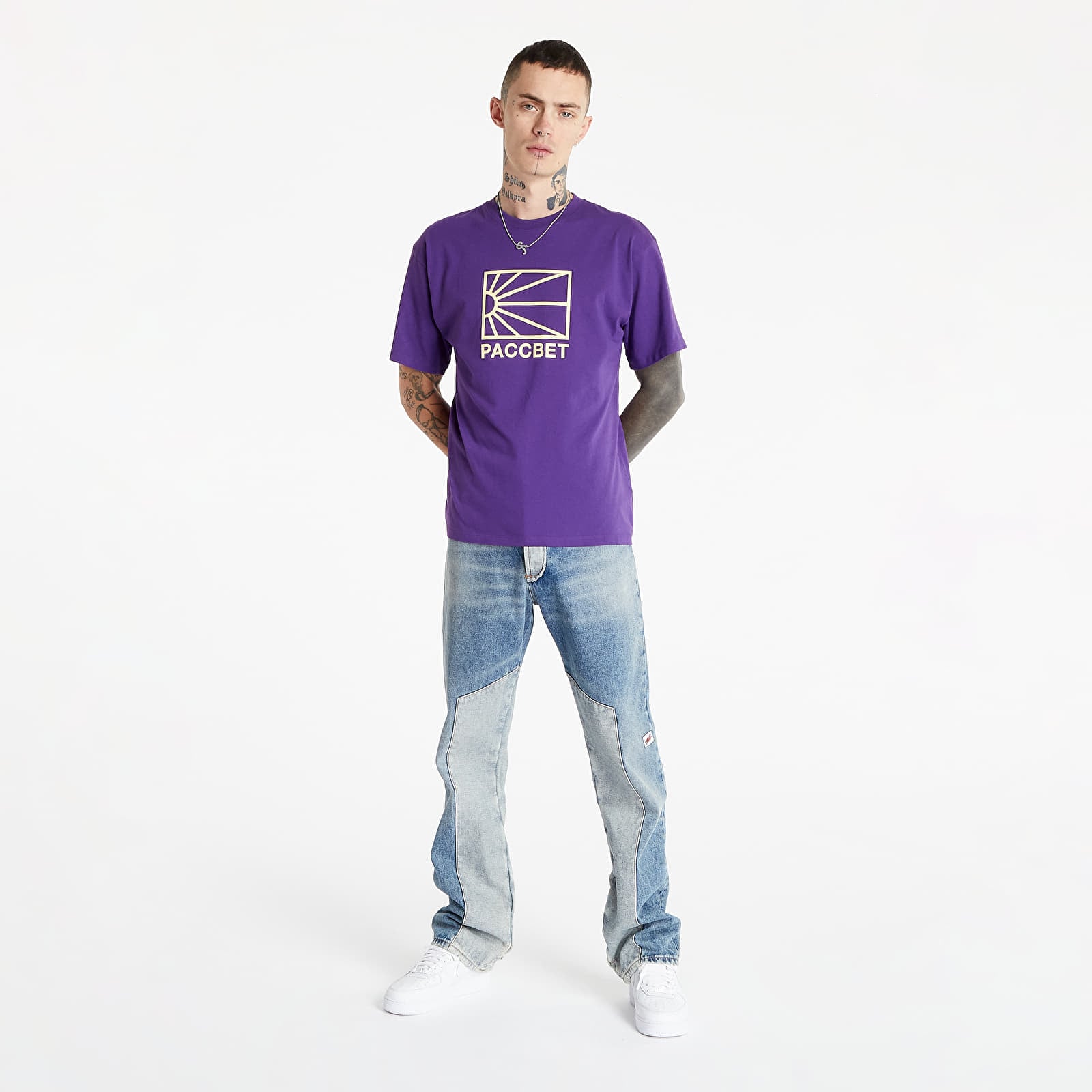 Тениски PACCBET Cotton Logo T-Shirt Knit Purple