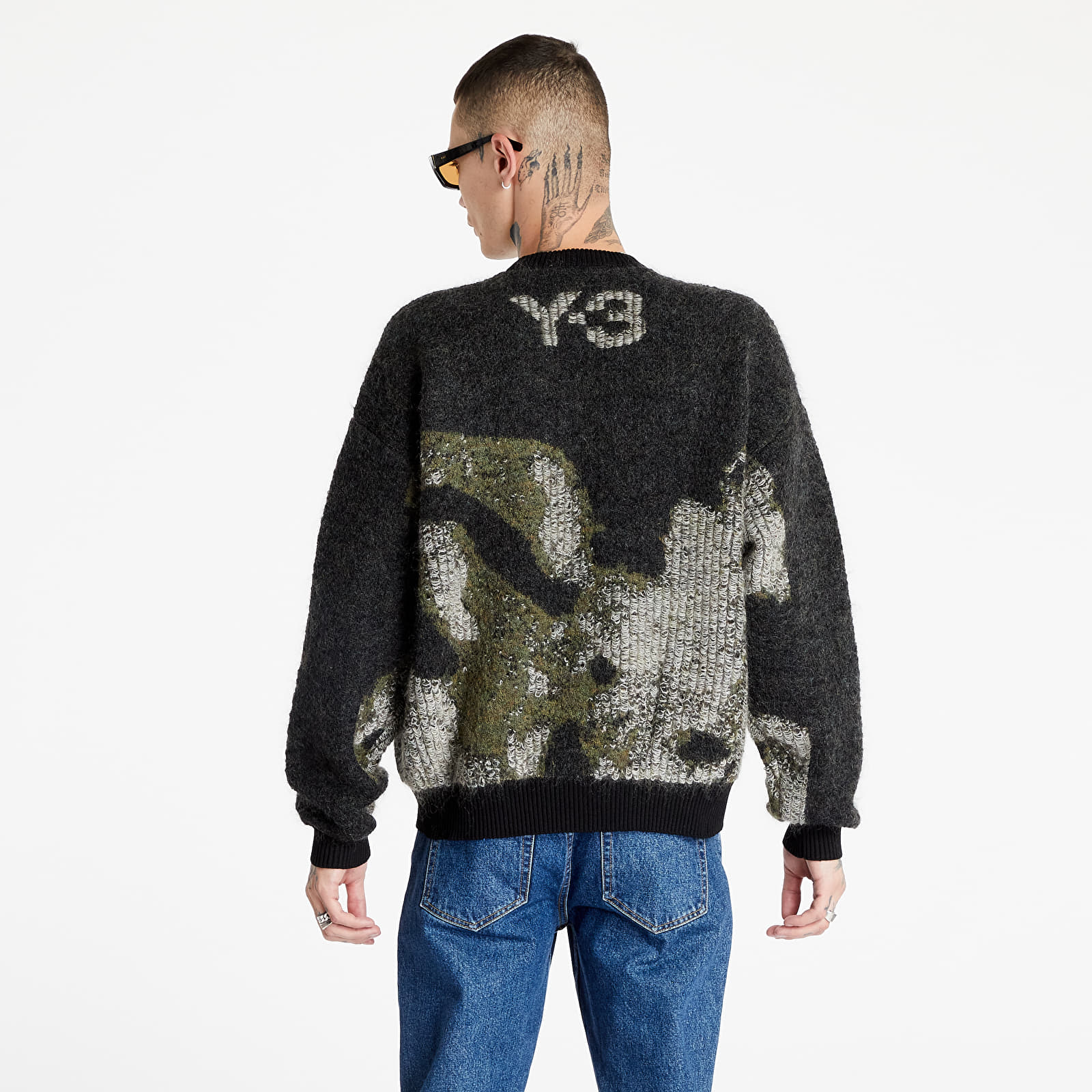 Sweaters Y-3 U Ch1 Camo Knit Crew Sweater Multicolor/ Shadow Green 