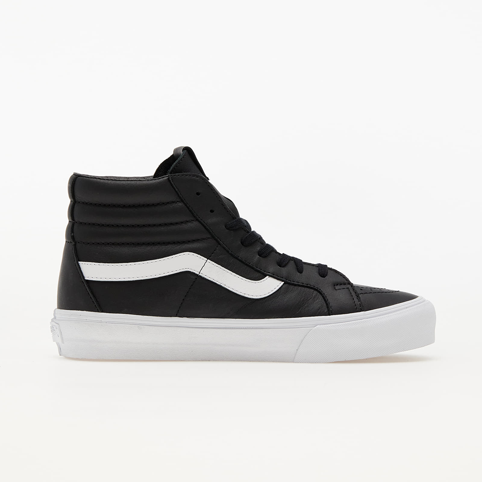Black leather vans hi top top