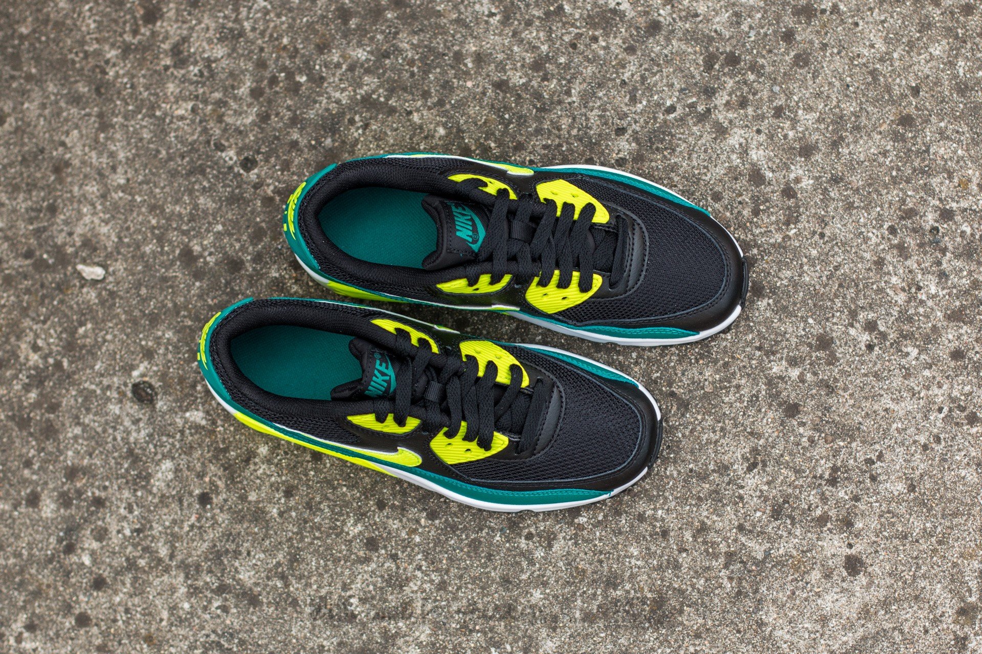 Încălțăminte și sneakerși pentru femei Nike Air Max 90 Mesh (GS) Black/ Volt-Rio Teal-White