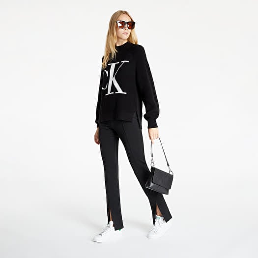 Calvin klein black and white sweater sale
