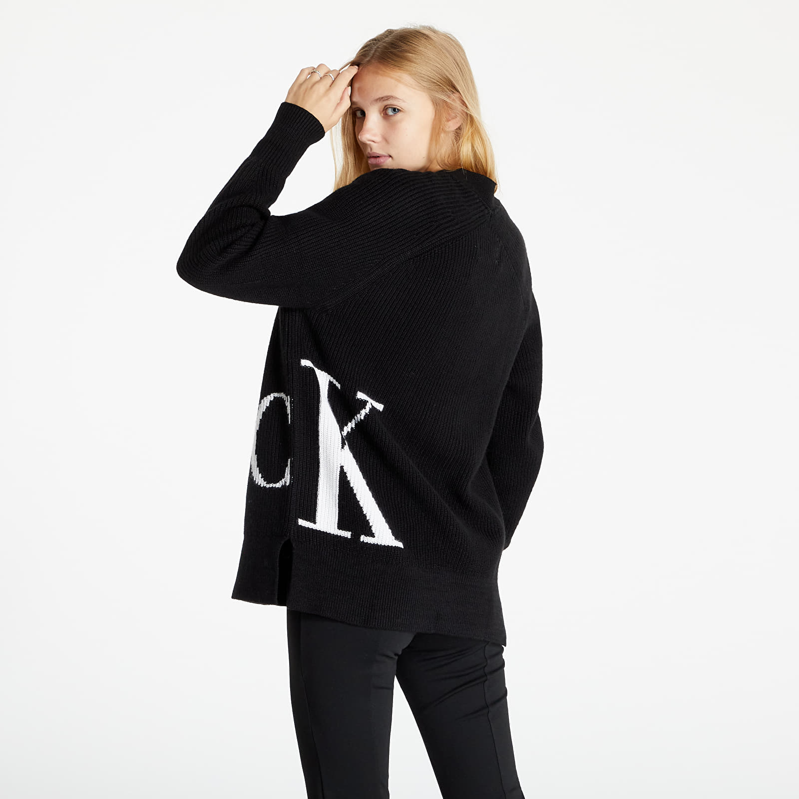 Πουλόβερ Calvin Klein Jeans Ck Cardigan Ck Black