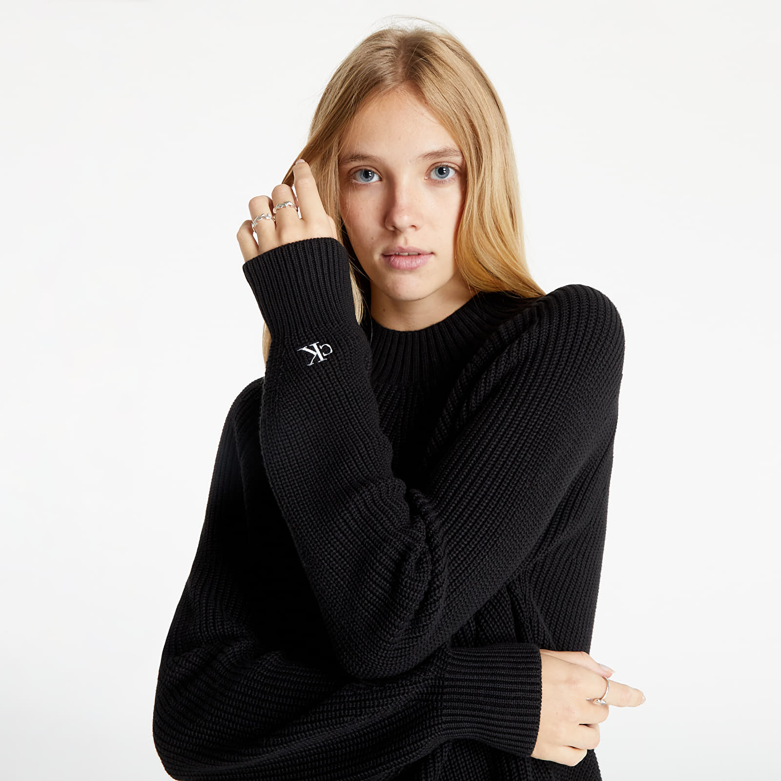 Swetry Calvin Klein Jeans Chevron Premium Cotton Sweater Ck Black