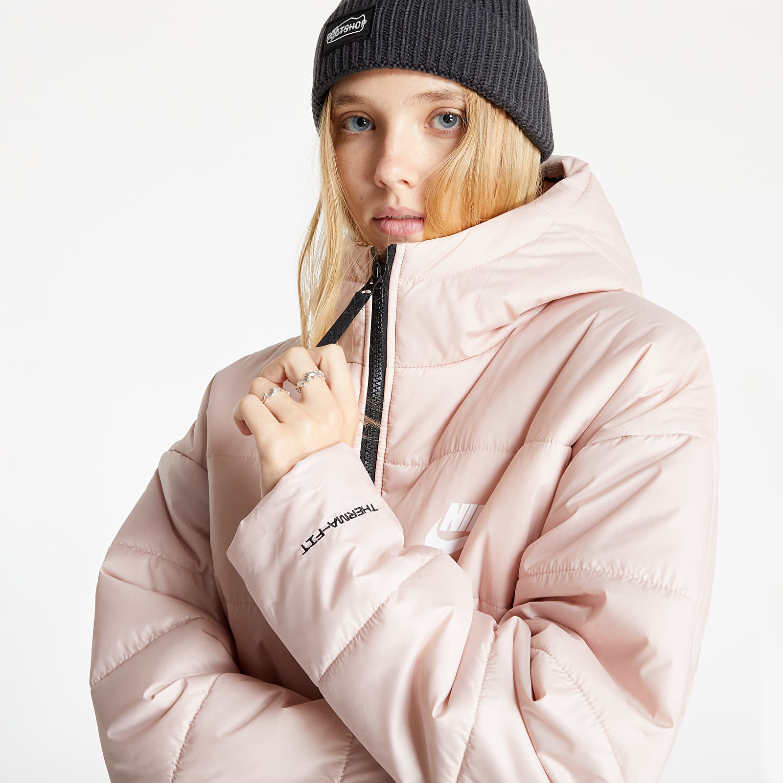 Jackets Nike Women's Therma-FIT Repel Hooded Jacket Pink Oxford/ Black/ White