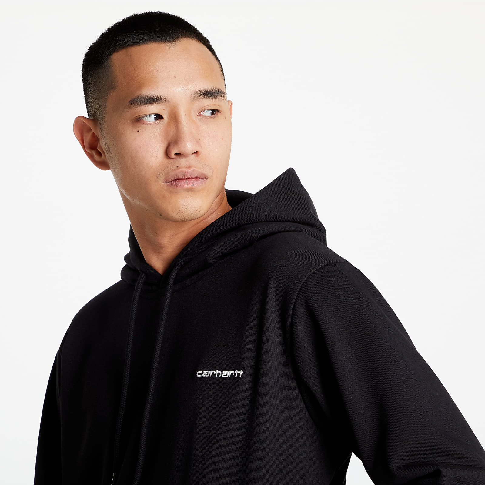 Sweatjacken und Sweatshirts Carhartt WIP Hooded Script Embroidery Sweat Black/ White