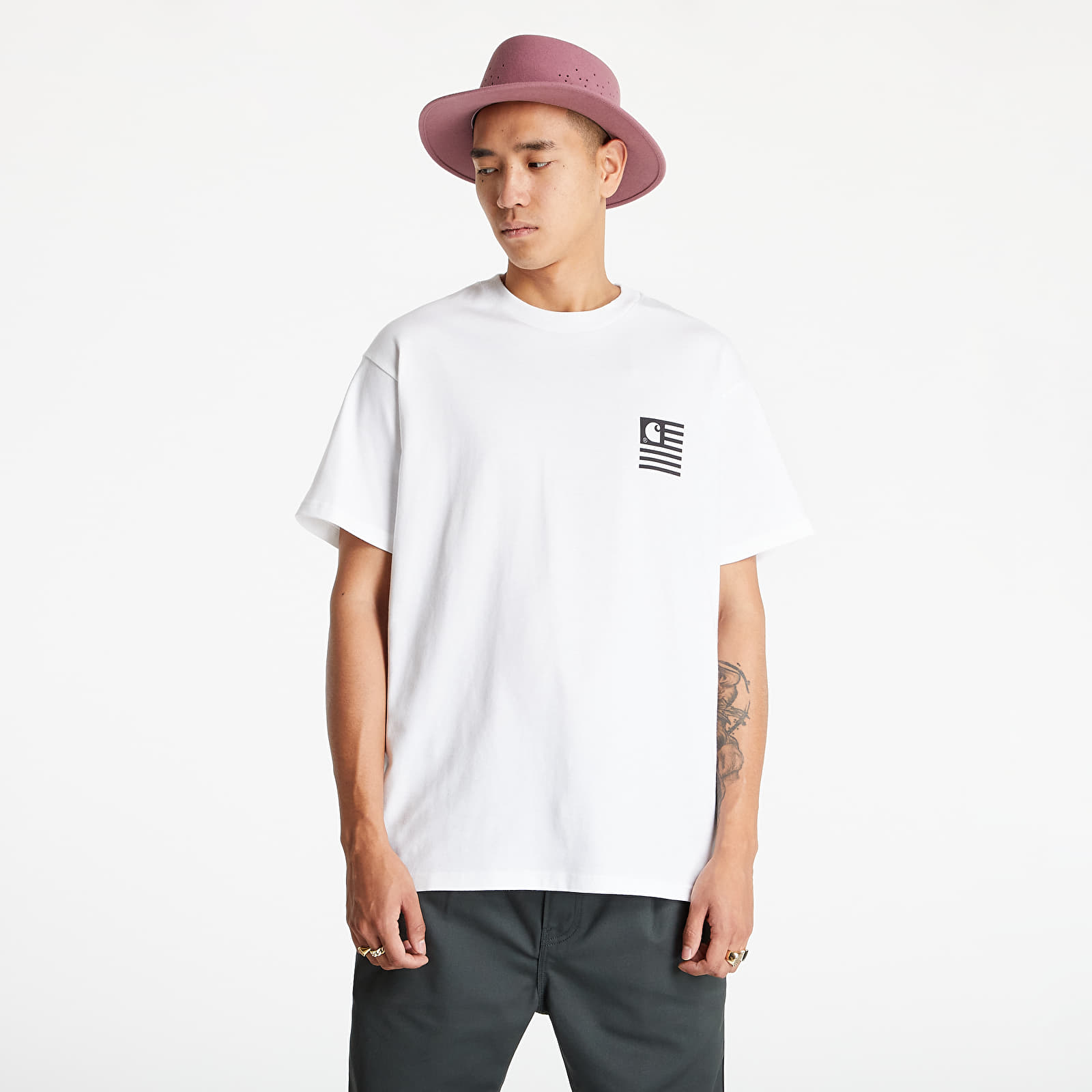 Trička Carhartt WIP S/S Fade State T-Shirt White/ Black