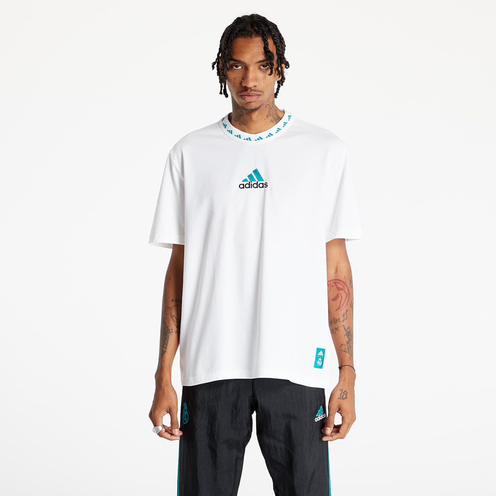 Pólók adidas Real Icon Tee White/ Black Emerald