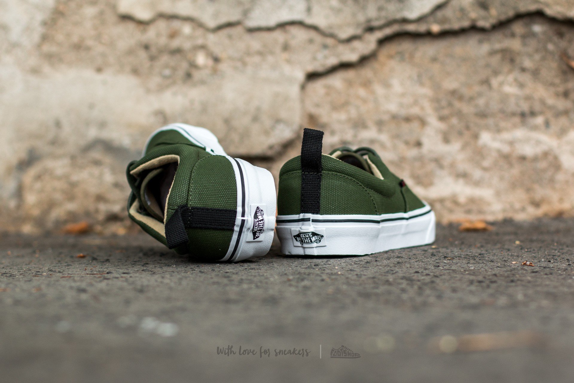 Army green vans shoes shop