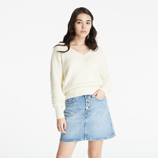 Fluffy v on sale neck sweater
