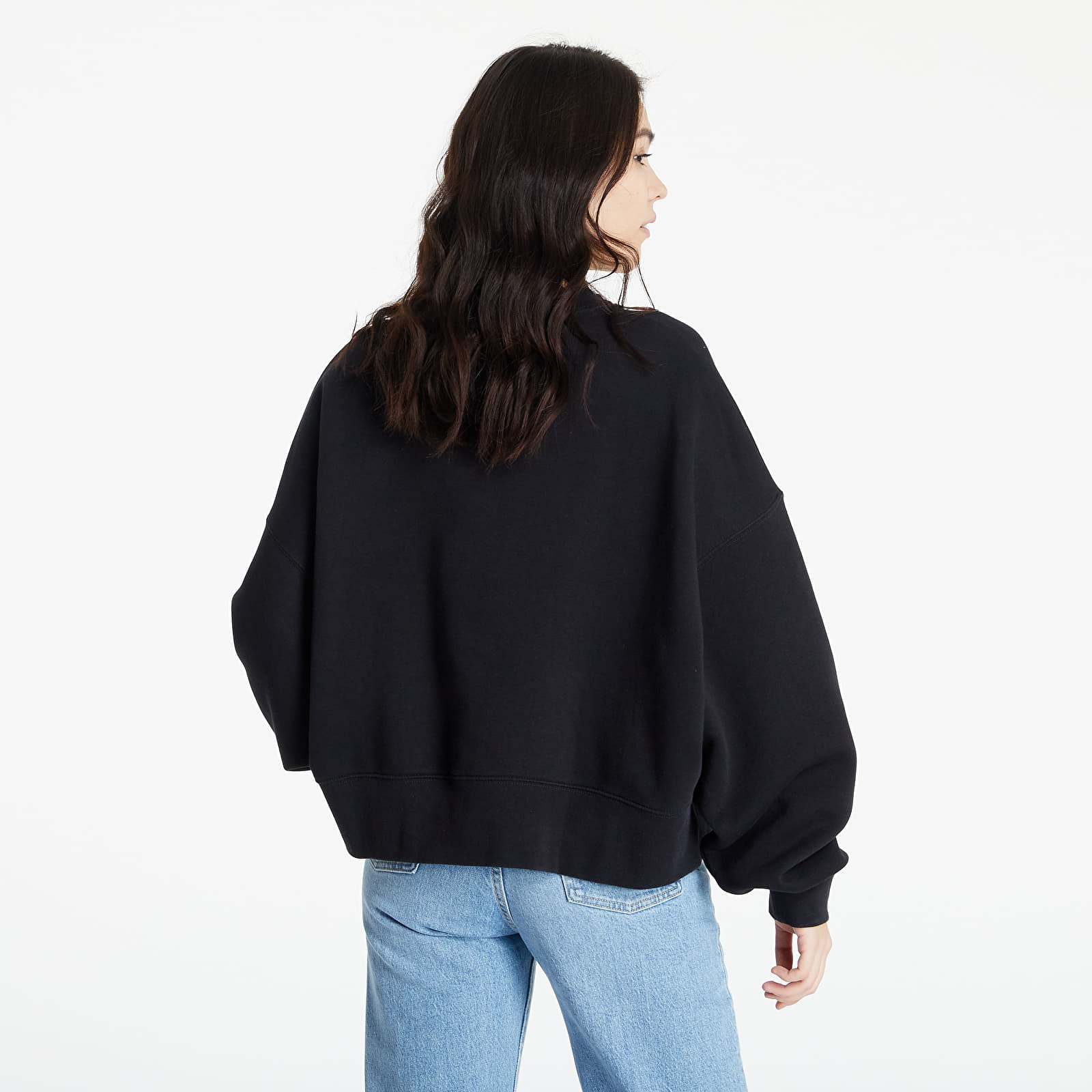 Dukserice Nike Sportswear Women's Oversized Fleece Crew Black/ White