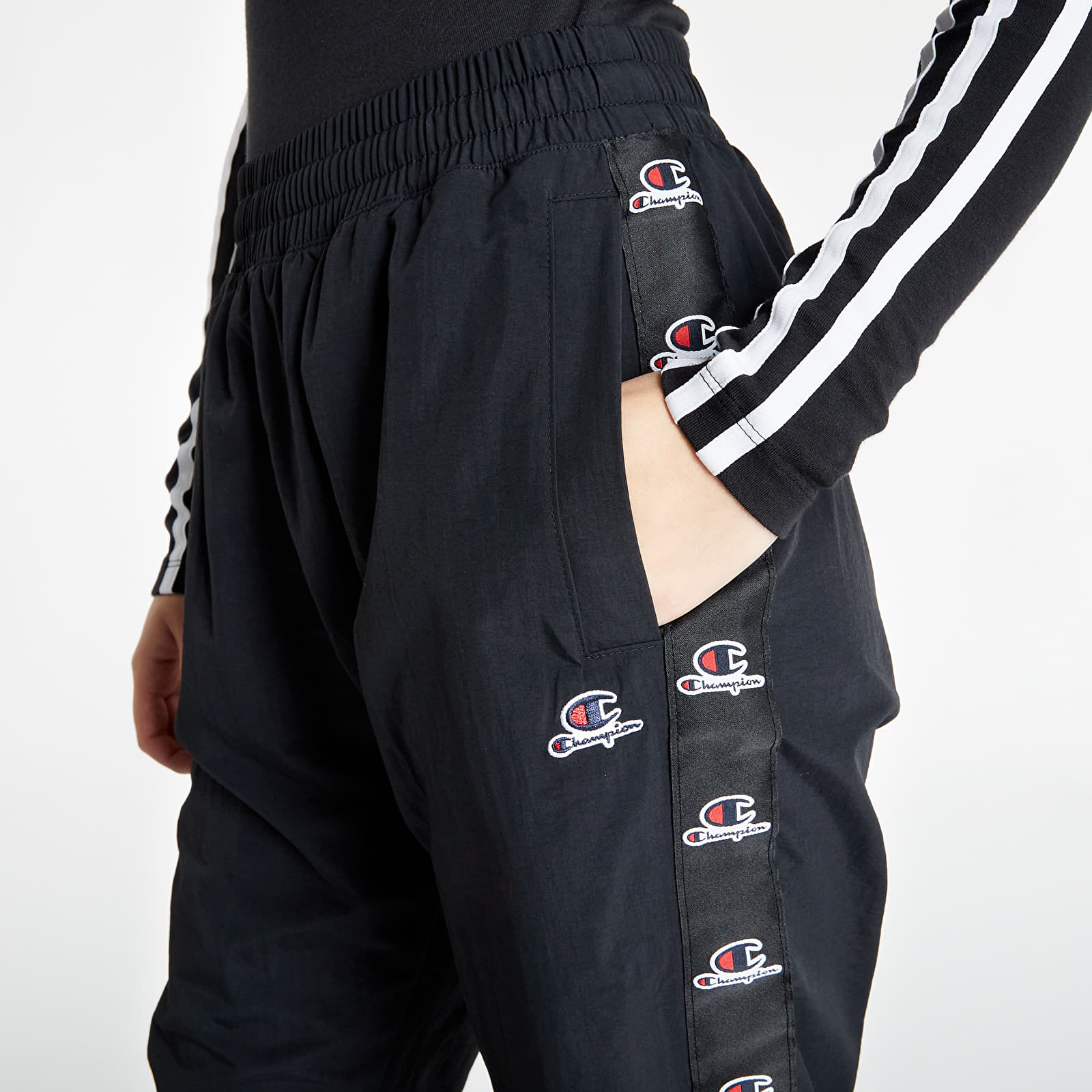 Black champion track pants clearance