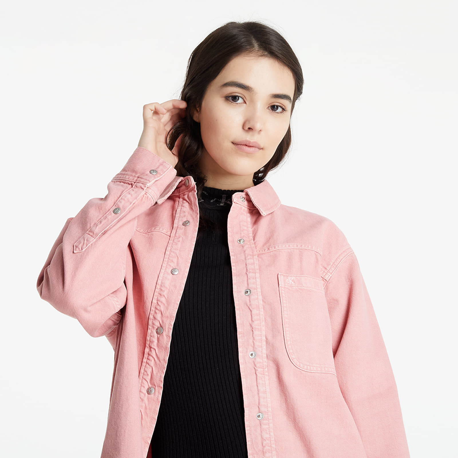 Marškiniai Calvin Klein Jeans Dad Denim Shirt Denim Dark
