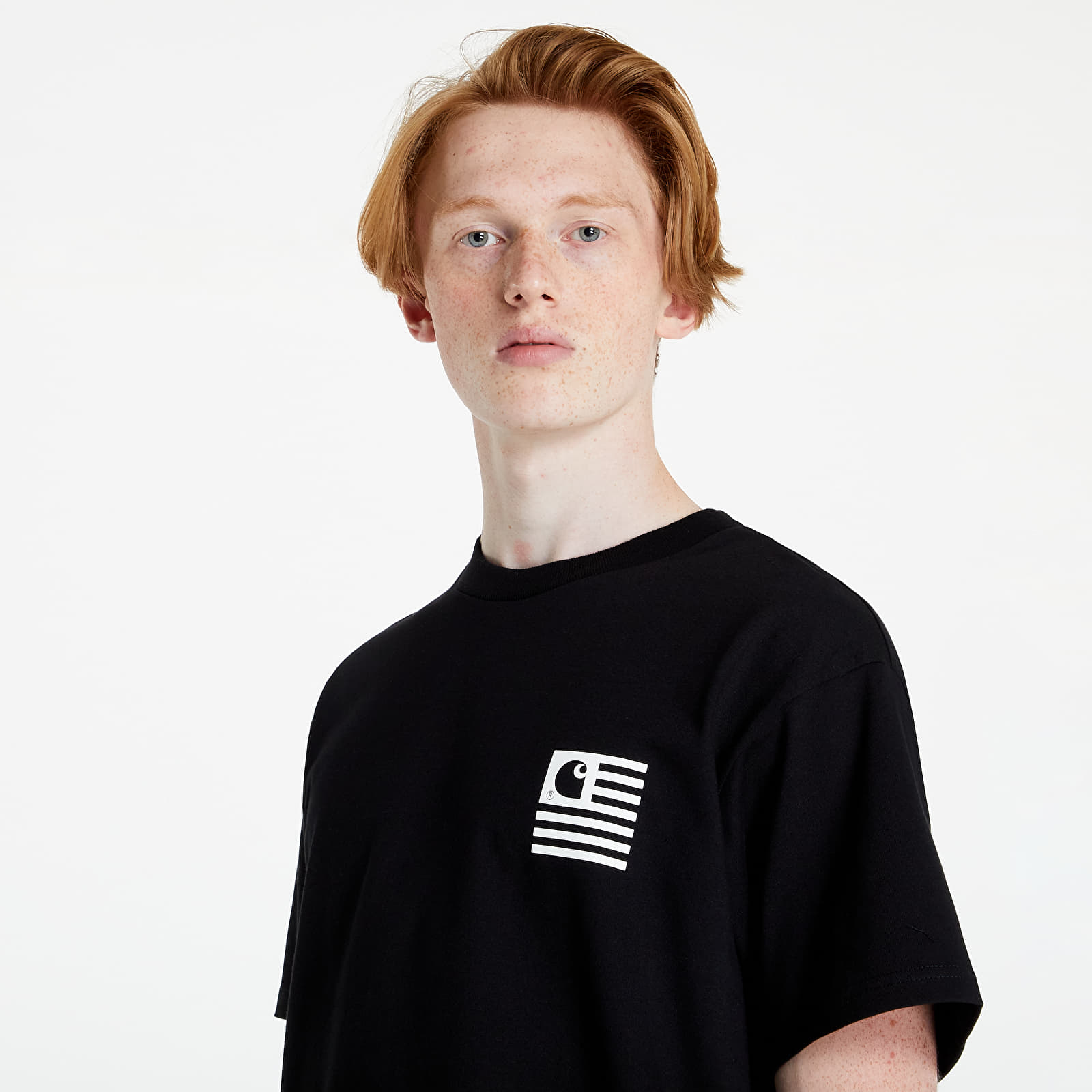 Marškinėliai Carhartt WIP S/S Fade State T-Shirt Black/ White
